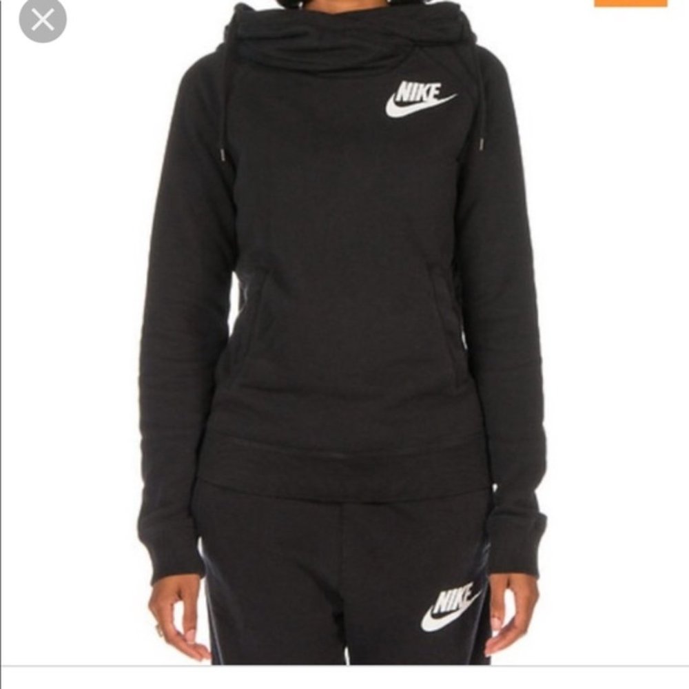 Nike black turtleneck hoodie - size small